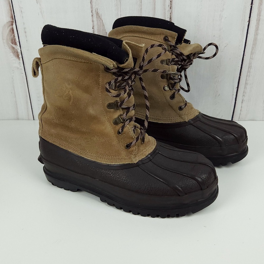 Browning Brown Thinsulate Leather Lace-Up Duck Boots Men's Size 8 - Steel Shank